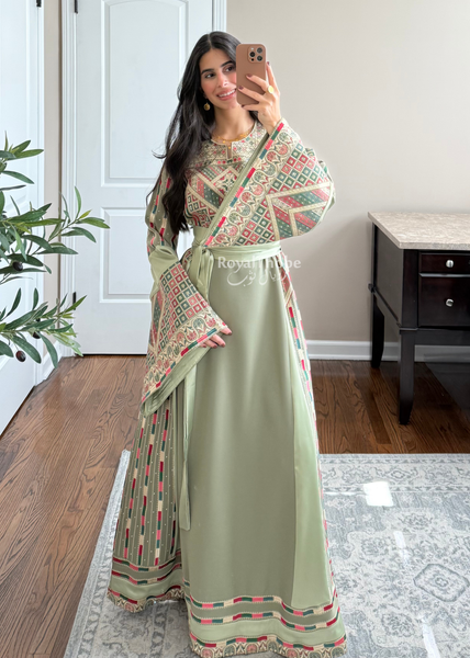 Sage Manajel Kasab Full Embroidered Thobe