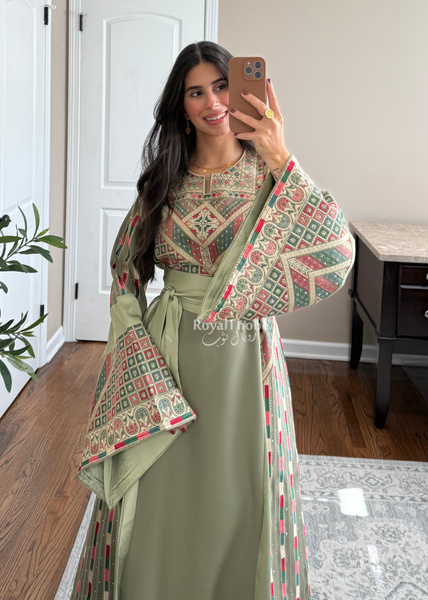 Sage Manajel Kasab Full Embroidered Thobe