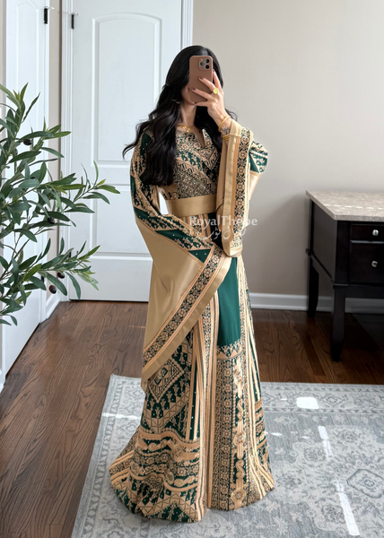 Olive Green Malekah Full Embroidered Thobe