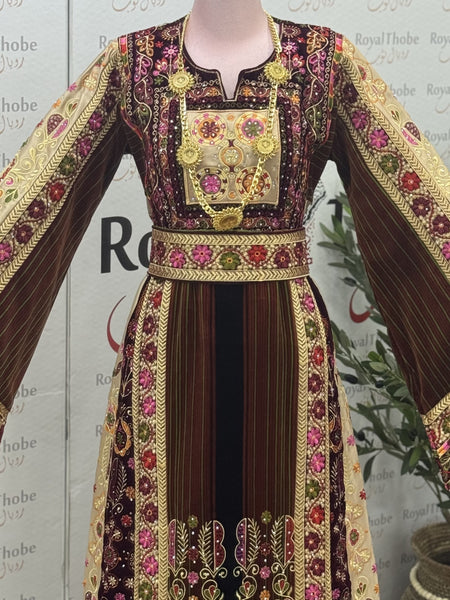 Velvet Jana W Nar Makeka Saya Long Full Embroidered Thobe