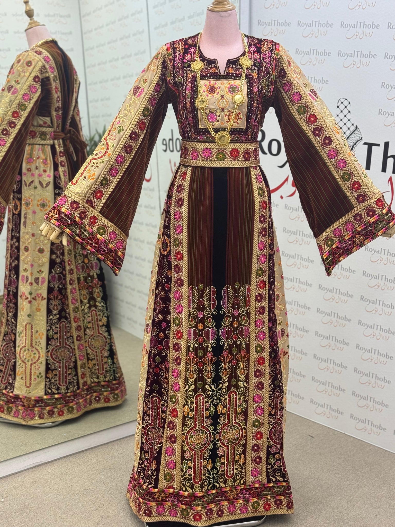 Velvet Jana W Nar Makeka Saya Long Full Embroidered Thobe