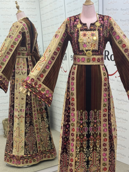 Velvet Jana W Nar Makeka Saya Long Full Embroidered Thobe