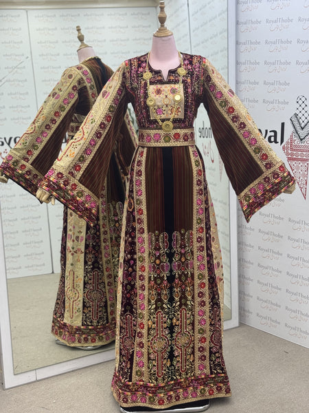 Velvet Jana W Nar Makeka Saya Long Full Embroidered Thobe