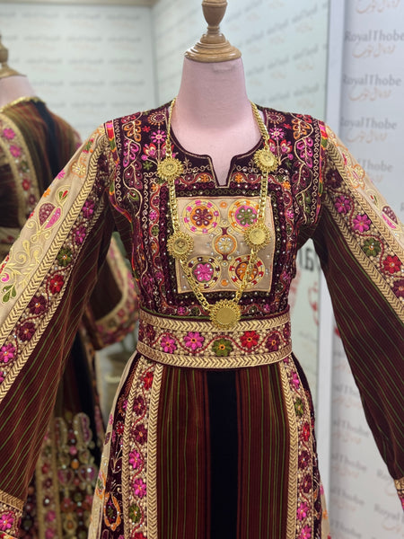 Velvet Jana W Nar Makeka Saya Long Full Embroidered Thobe